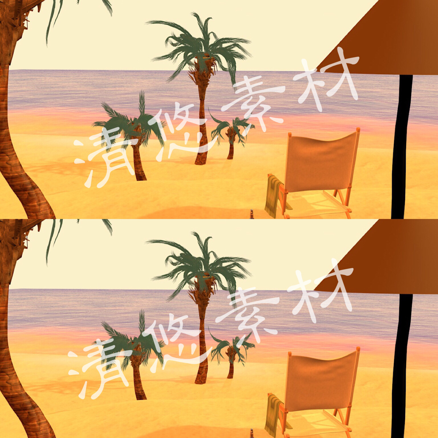 夏日休闲海滩海岸海边场景c4d格式模型源文件 a69