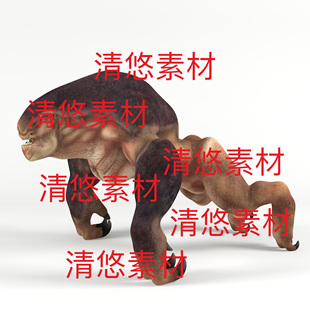 怪物猎人兽人巨兽骨骼绑定动作文件 非实物B641 fbx格式 c4d
