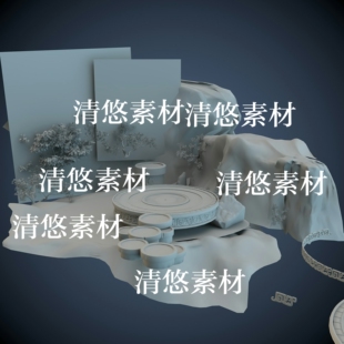 3dmax fbx obj古代仙幻游戏场景平台石台祭坛文件 非实物A684 c4d