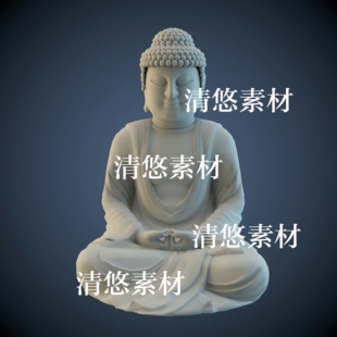 obj格式 3dmax c4d fbx 非实物A678 石像雕塑盘坐佛像文件模型
