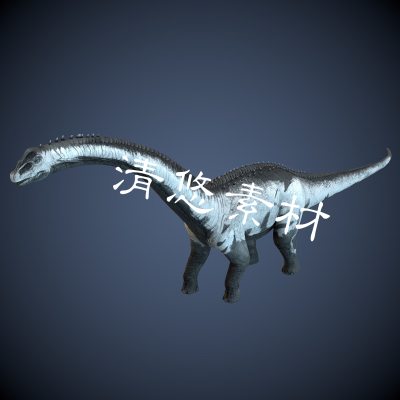 史前动物蜥脚类恐龙c4d fbx格式模型骨骼绑定带动画动物 A41