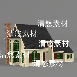 欧式 c4d fbx obj格式 非实物D660 建筑别墅房子单体文件