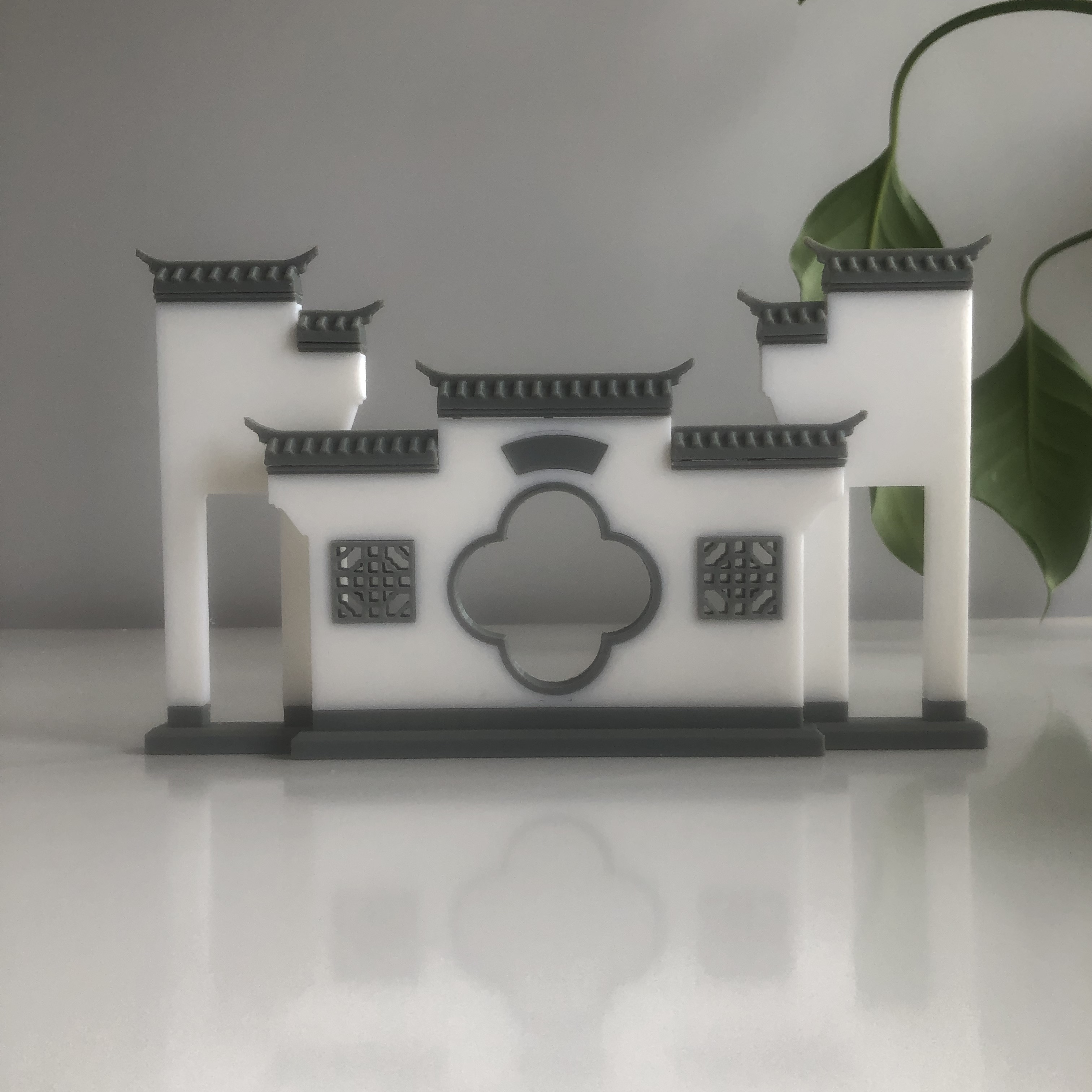 仿古创意微景观假山古建筑微缩景观摆件造景桌面中式花窗树脂模型