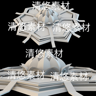 c4d obj格式 莲花石台建筑场景模型文件 非实物D51 fbx