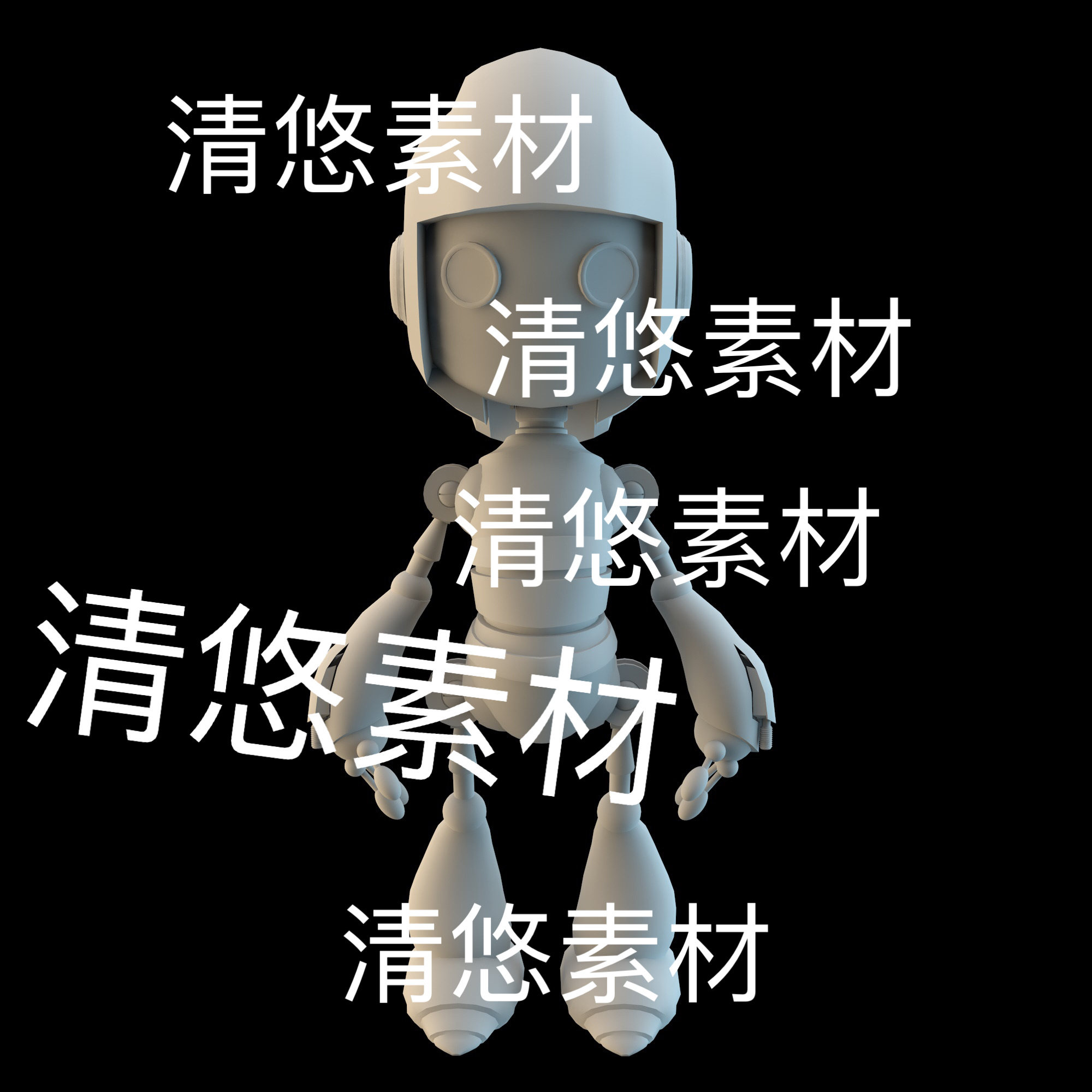 c4d fbx obj格式卡通q版机器人建模参考学习模型文件 非实物D537