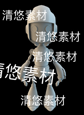 c4d fbx obj格式卡通q版机器人建模参考学习模型文件 非实物D537