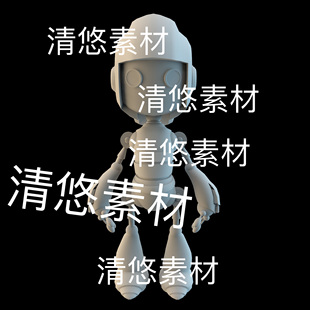 卡通q版 c4d fbx obj格式 非实物D537 机器人建模参考学习模型文件