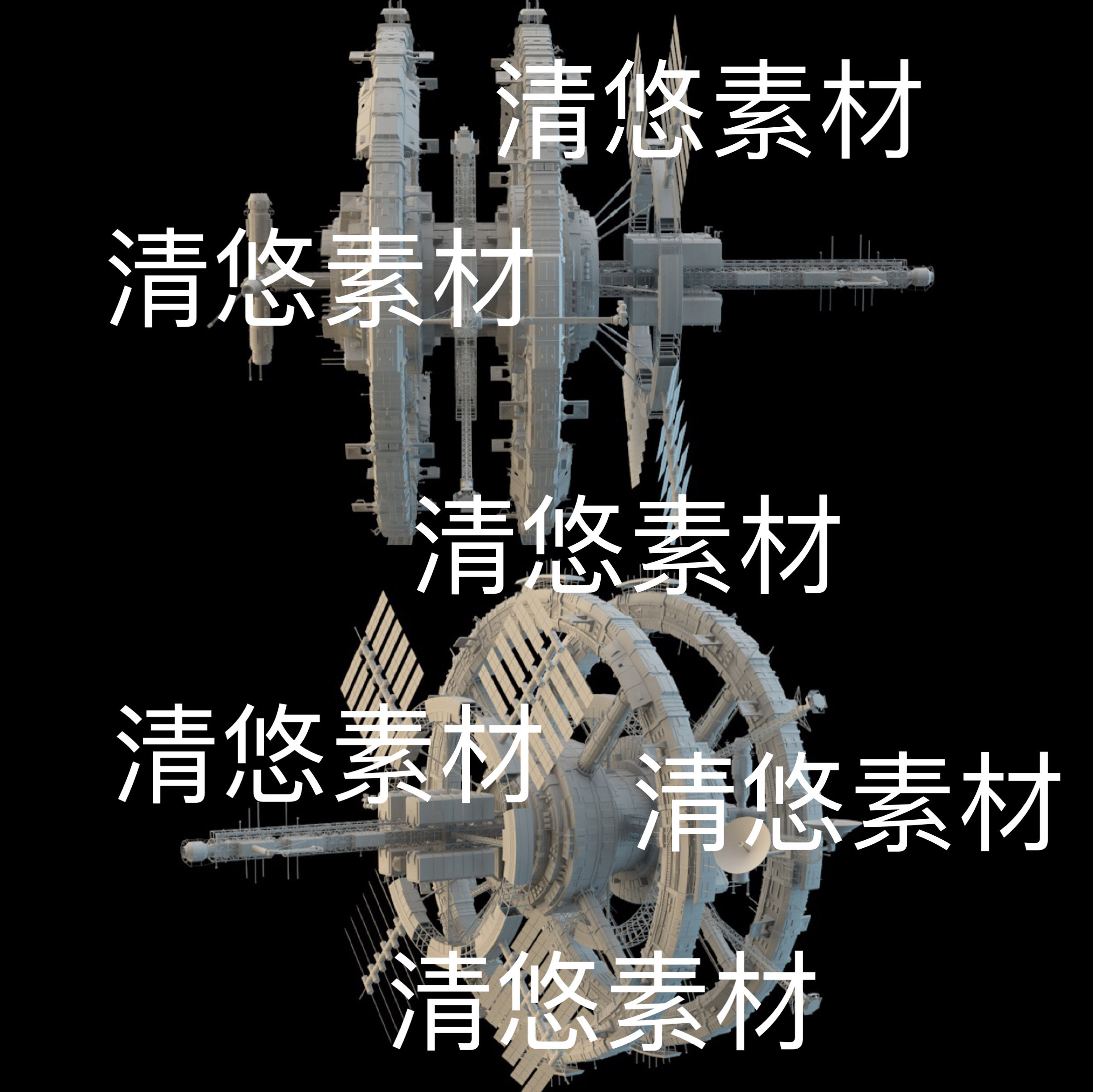 3dmax c4d fbx格式科幻航空太空站飞船宇宙空间站文件 非实物D855