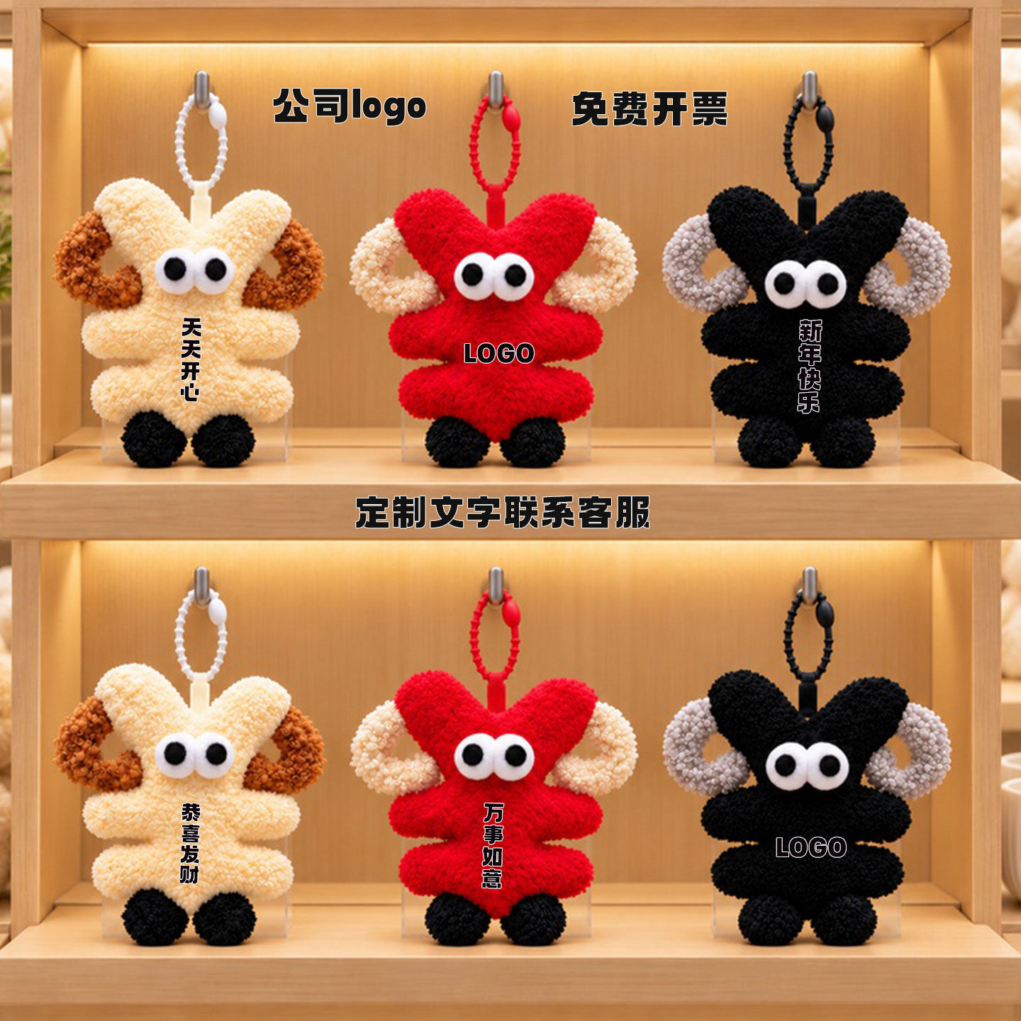 可爱生肖羊玩偶毛绒玩具小号玩偶钥匙扣包包挂件装饰儿童新年礼物