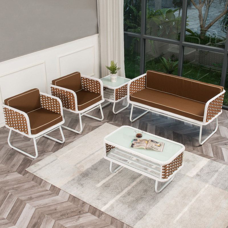 藤佳居 藤艺藤椅阳台仿藤沙发组合休闲户外沙发别墅藤制藤编家具