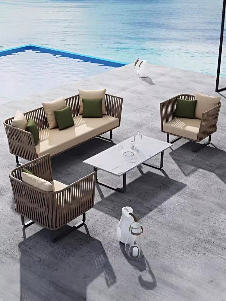 户外沙发庭院室外阳台藤椅别墅藤编休闲桌椅家具全铝合金沙发组合,住宅家具,户外沙发,淘宝优惠券,粉丝福利购,淘宝优惠卷