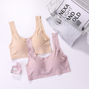 一片式裹胸冰丝无痕抹胸文胸 无钢圈透气孔薄款女士内衣 睡眠胸罩