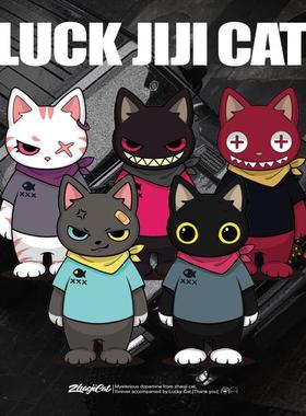 招吉猫贴纸潮流个性魔族猫咪车贴汽车车身贴划痕遮挡电动车装饰贴