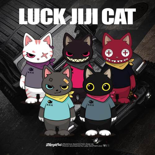 魔族猫咪贴纸潮流个性车贴招吉猫