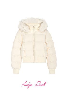 Fudge Pink 25冬季New美式复古高品质可拆卸连帽棉服外套