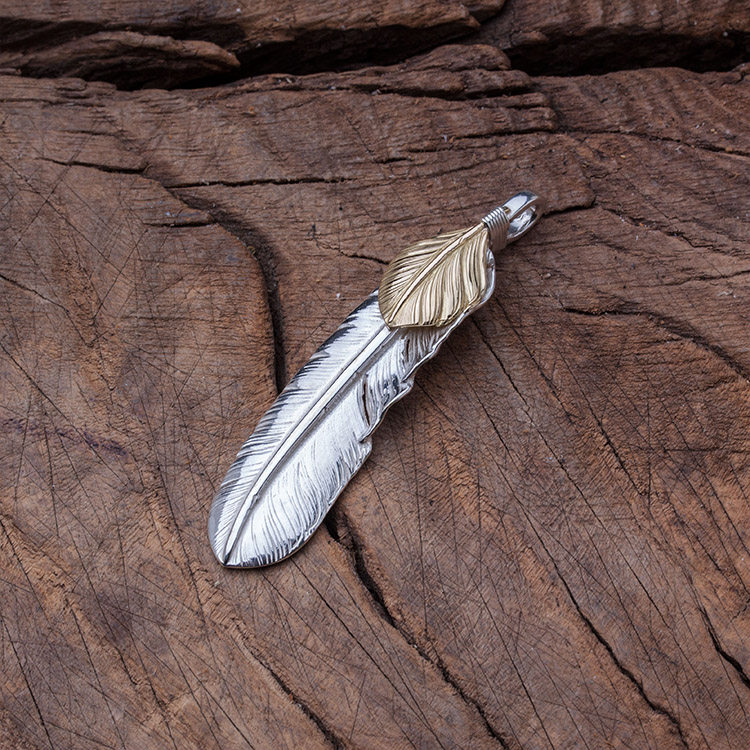 高橋吾郎goro’s特大羽毛项链吊坠银