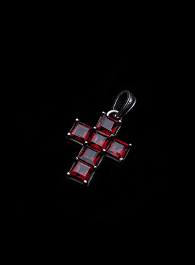 AntidoteBuyersClub Square Cross Pendant PopUp 石榴石吊坠