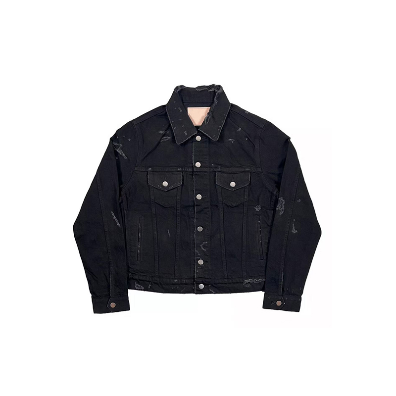 greatLAnd BLACK DENIM JACKET DESTROY 日产 破坏 黑色牛仔夹克