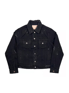 greatLAnd BLACK DENIM JACKET DESTROY 日产 破坏 黑色牛仔夹克