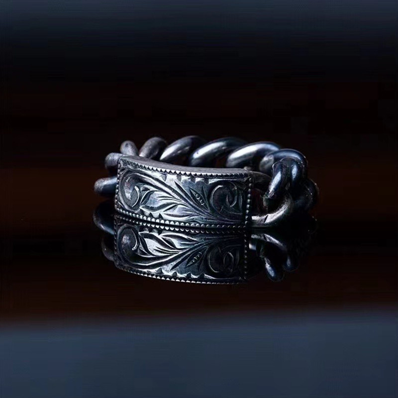 Antidote BuyersClub Engraved ID Ring 日本制唐草链条戒指