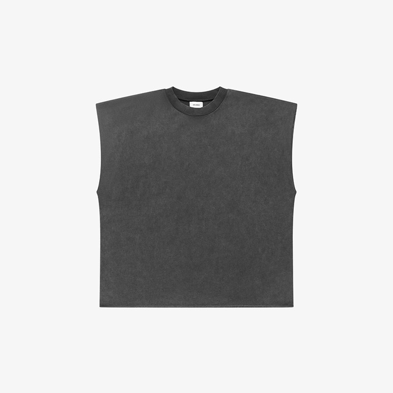［8折］ASKYURSELF RAW SLEEVELESS TANK Blk OG做旧 无袖 背心