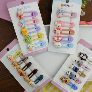 新可爱卡通树脂玩偶发夹小女孩发饰儿童发卡头饰宝宝侧边夹刘海夹