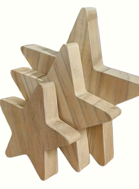 木制手工摆件小星星圣诞树三角形