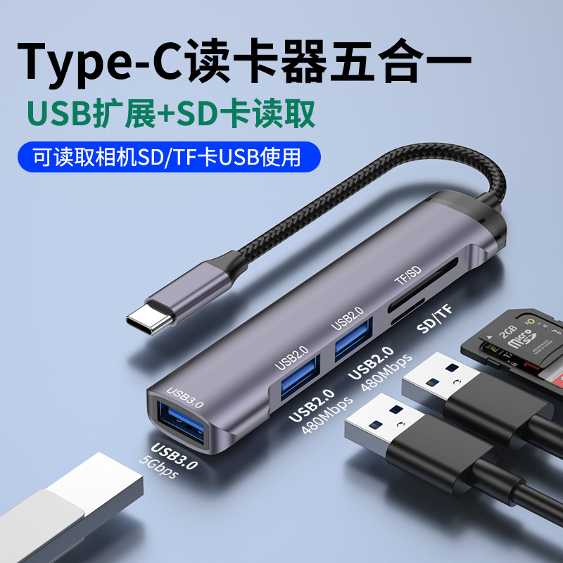 typec手机电脑多功能读卡器
