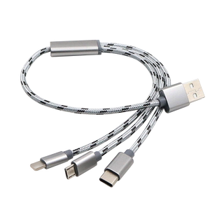 一拖三手机数据线多头车用三合一充电宝线快充便携短款多接口车载USB充电器线通用短线适用苹果华为安卓TypeC