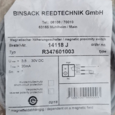 议价 全新BINSACK REEDTECHNIK感测器14118J R347601003现货 H141