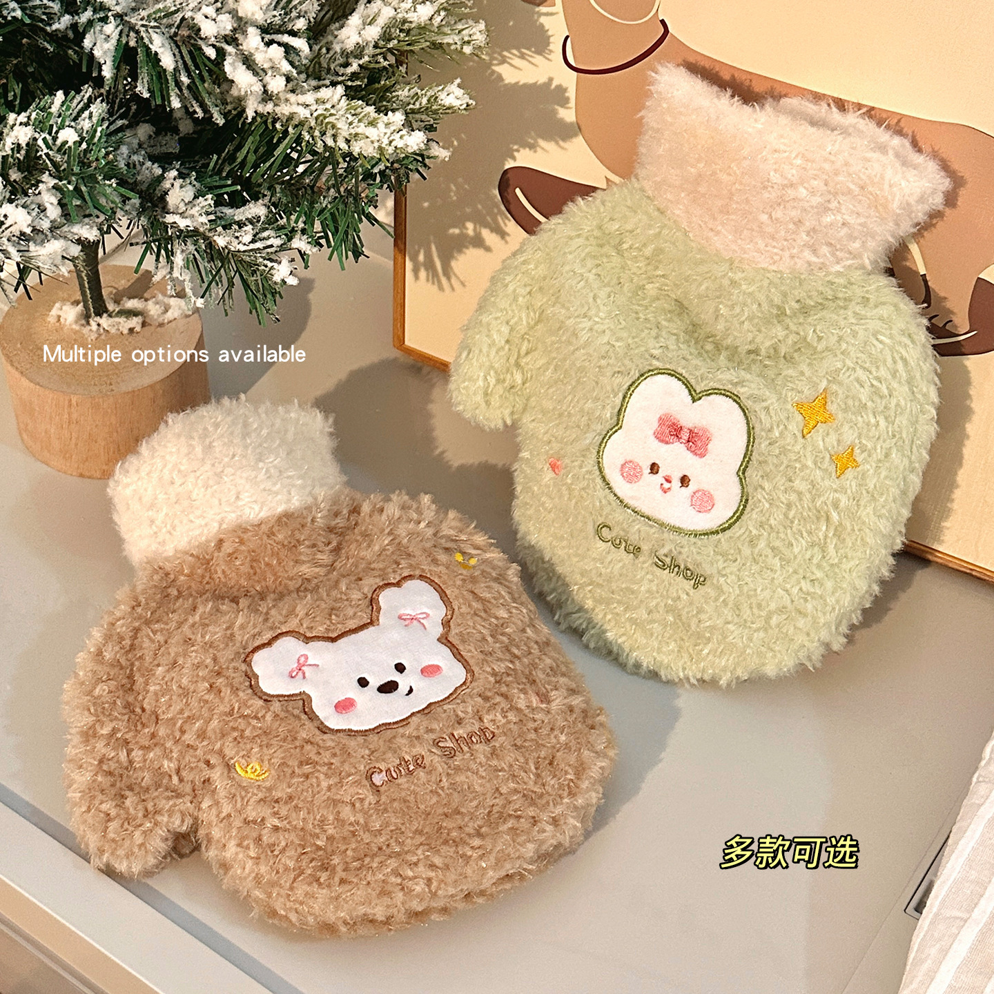 注水热水袋加厚防爆暖身热敷宫腹肚子手袋学生毛绒暖手宝便携保温