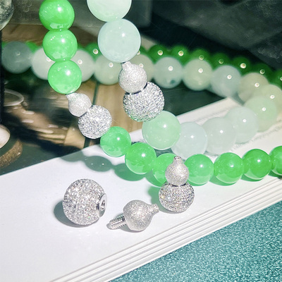 18K金珠链扣翡翠珠钻石葫芦金扣