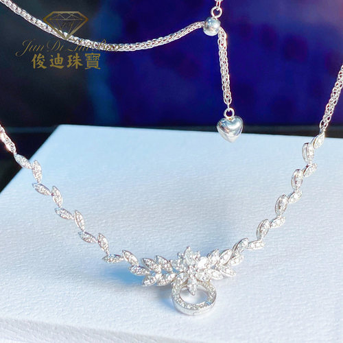 钻石链锁骨链18K金套链吊坠