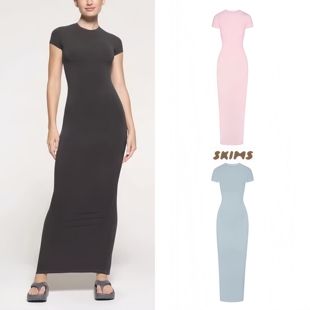 正品skims短袖连衣裙卡戴珊同款塑身衣性感显瘦包臀裙女