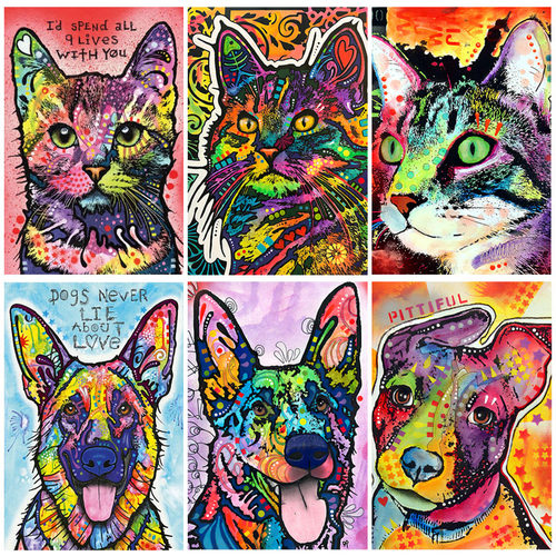 时代广场猫狗男女朋友白卡拼图