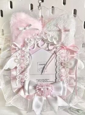 蓝色猫耳卡套拍立得咕卡配原神小卡痛包diy材料三寸成品手作谷美