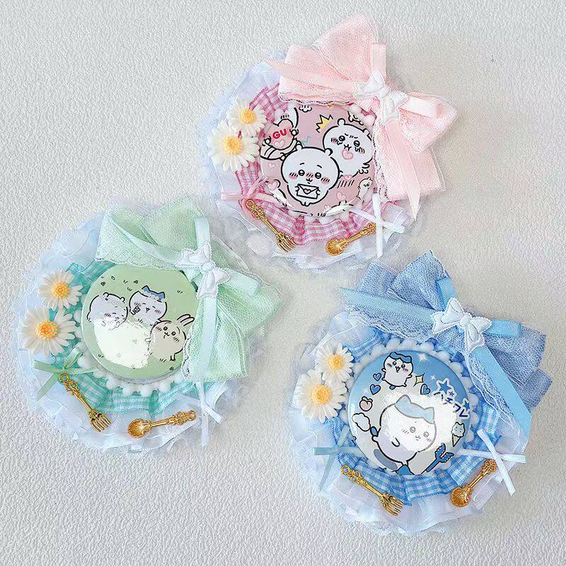 舞蝶吧唧托华丽配58-75mm谷美徽章托手工二次元痛包装饰成品手作