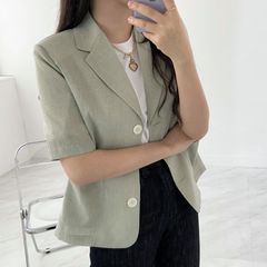 Lapel blazer with double breasted pockets jacket
