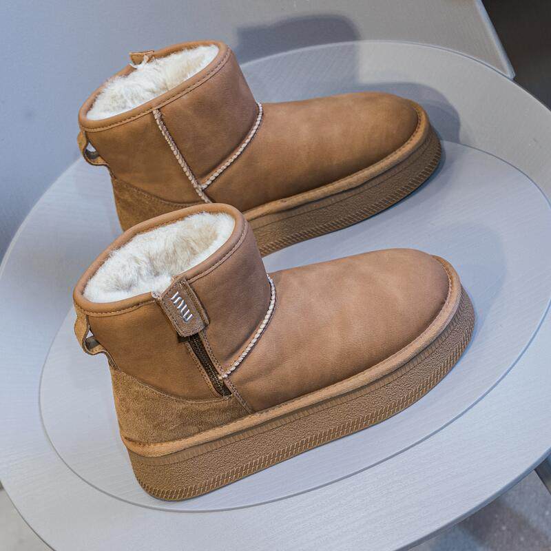 斯美高加厚绒东北雪地靴女2024冬新款防水防滑大棉保暖真皮棉靴子,女鞋,时尚雪地靴,淘宝优惠券,粉丝福利购,淘宝优惠卷