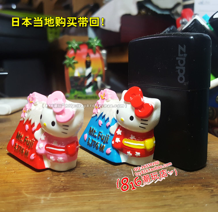 일본 현지에서 구매하고 SANRIO HELLO KITTY 후지산 기모노 KT 스타일 냉장고 자석을 가져오세요