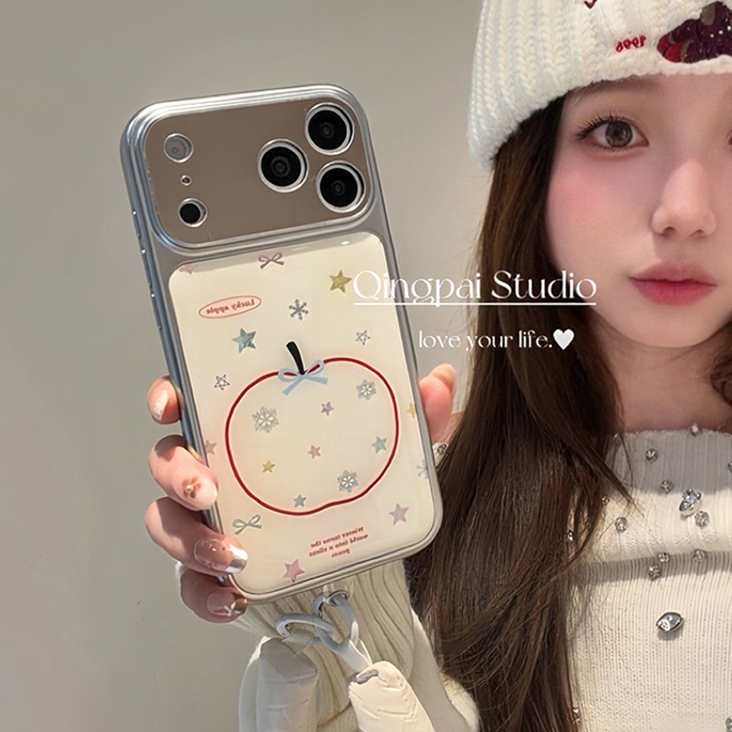 轻派ins风日韩星星线条苹果带挂绳适用苹果17promax手机壳iphone16pro新款15女款14银色边框小众创意全包硬壳,3C数码配件,手机保护套/壳,淘宝优惠券,粉丝福利购,淘宝优惠卷