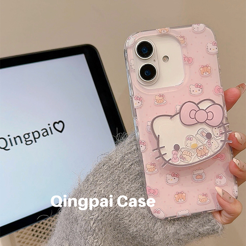 适用苹果手机壳可爱粉色猫咪