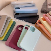 轻派ins纯色液态硅胶适用iPhone17pro手机壳苹果16新款 15女12简约11高级14promax网红13ProMax全包12Pro软壳