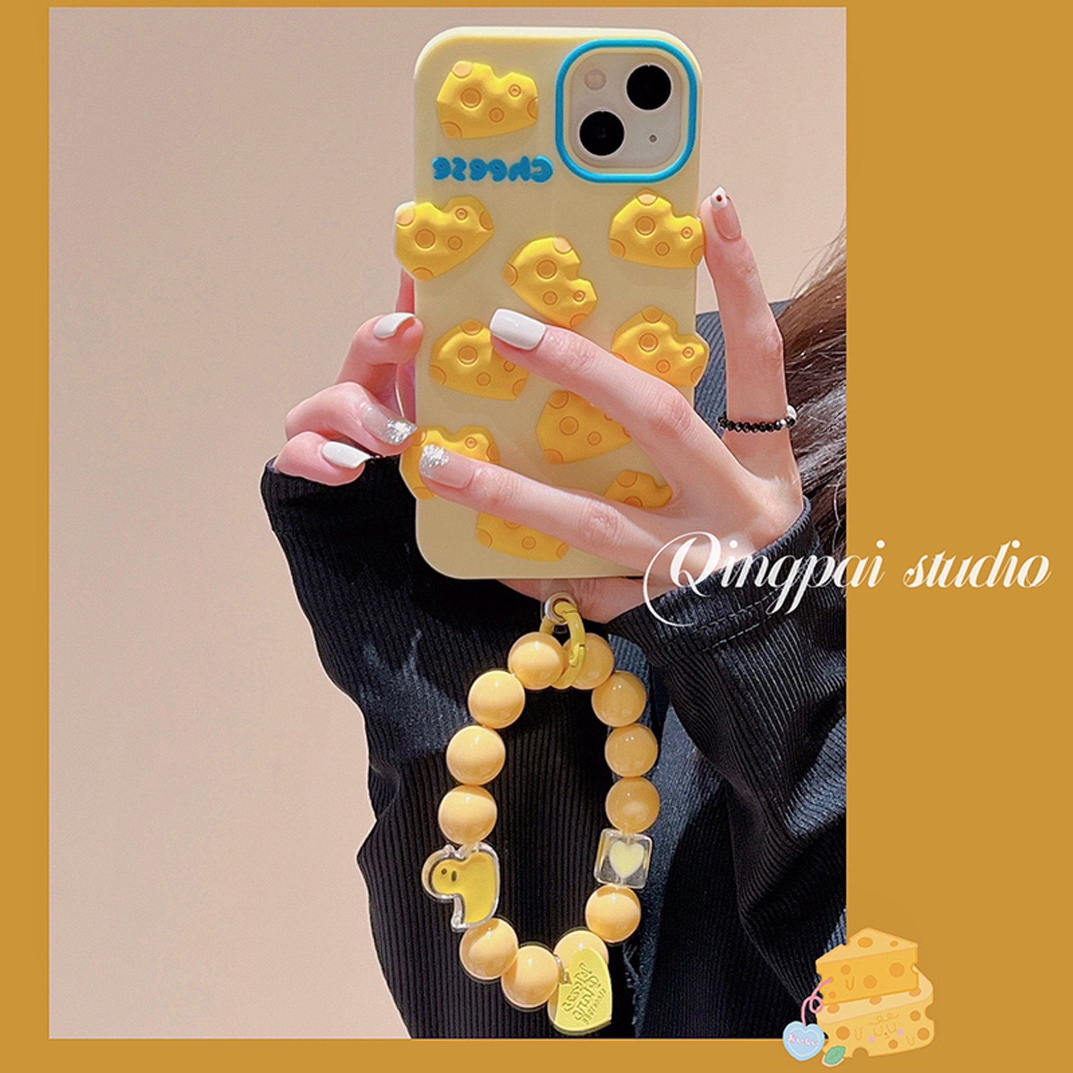 奶酪黄芝士适用iphone13promax硅胶16苹果12手机壳新款11女带链条全包14plus防摔15pro网红12pro创意个性软壳,3C数码配件,手机保护套/壳,淘宝优惠券,粉丝福利购,淘宝优惠卷
