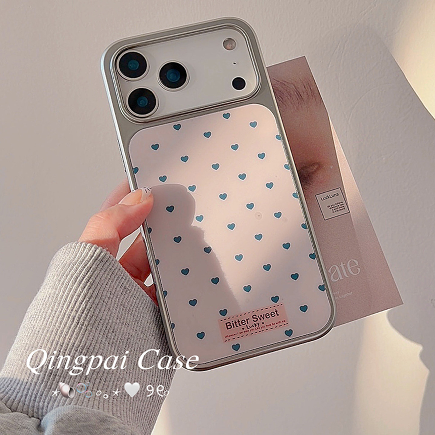 轻派ins风韩系粉色爱心带链条适用苹果17promax手机壳iphone16pro新款15女款14电镀边框13简约高颜值全包硬壳,3C数码配件,手机保护套/壳,淘宝优惠券,粉丝福利购,淘宝优惠卷