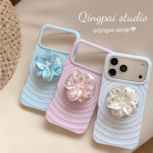 适用苹果手机壳韩系满屏波点花朵