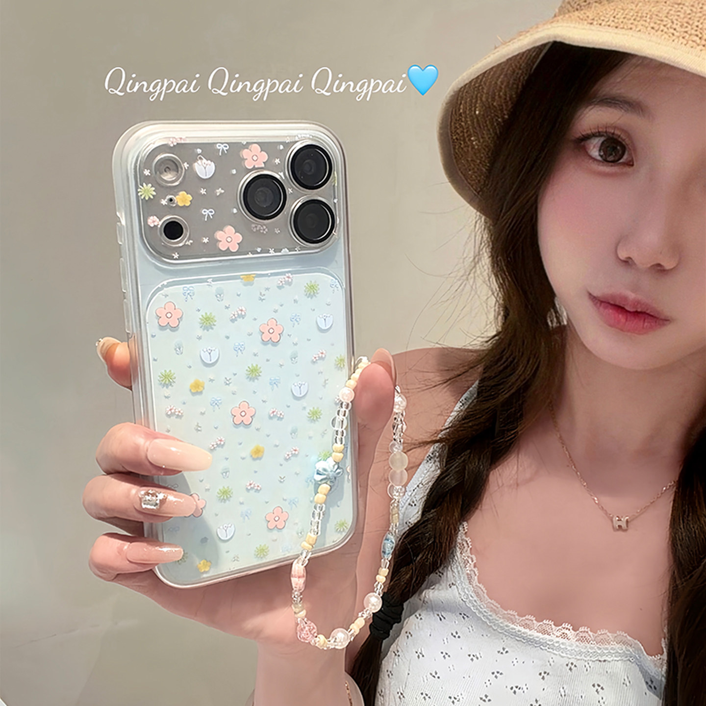 适用苹果手机壳夏日小清新碎花图片