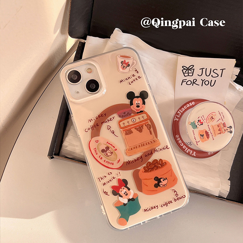 适用苹果手机壳日韩卡通磁吸支架