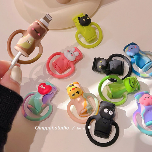 卡通可爱硅胶数据线保护套