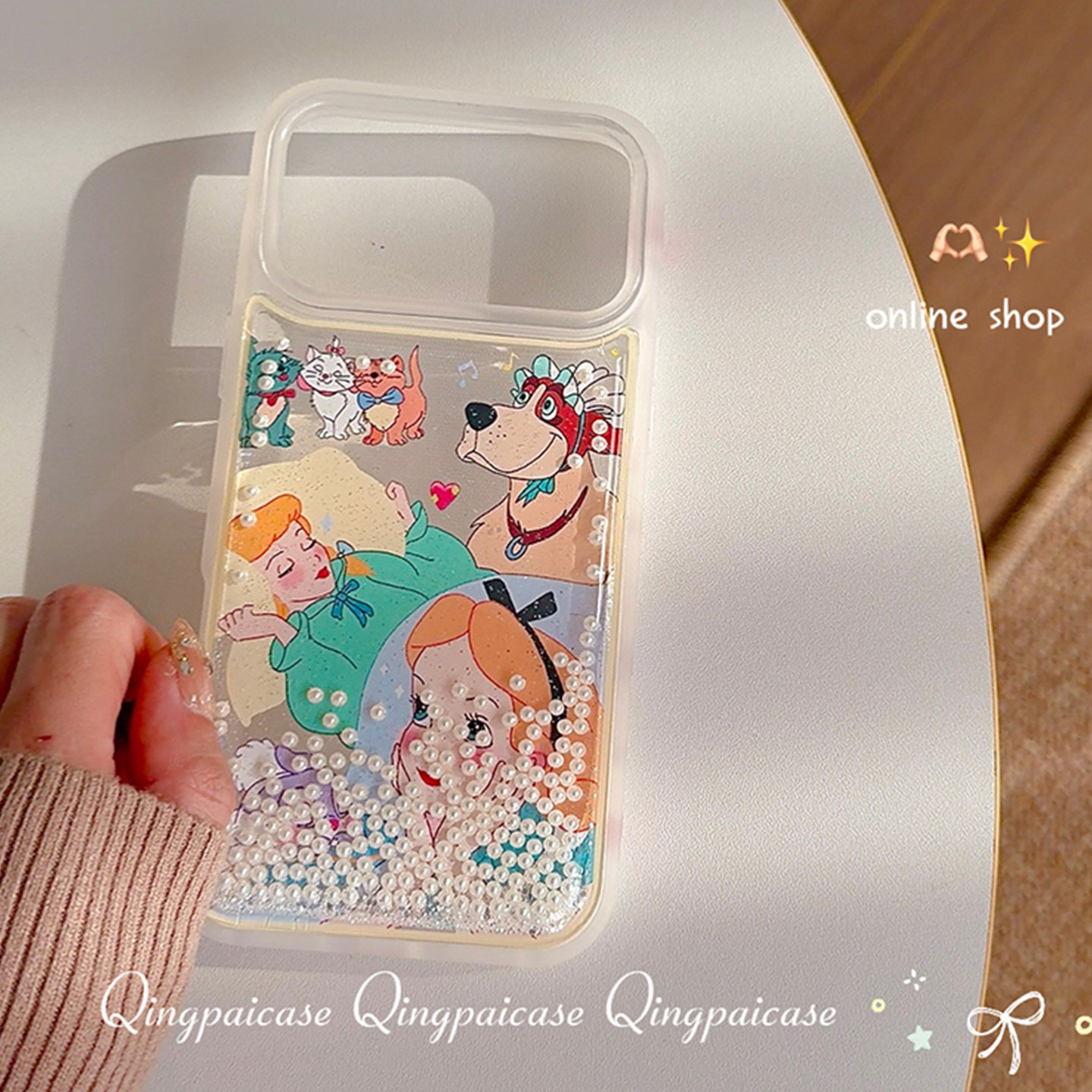 轻派流沙珍珠睡美人公主适用苹果17promax手机壳iphone16pro新款15女款14日韩风网红少女13卡通可爱全包硬壳,3C数码配件,手机保护套/壳,淘宝优惠券,粉丝福利购,淘宝优惠卷